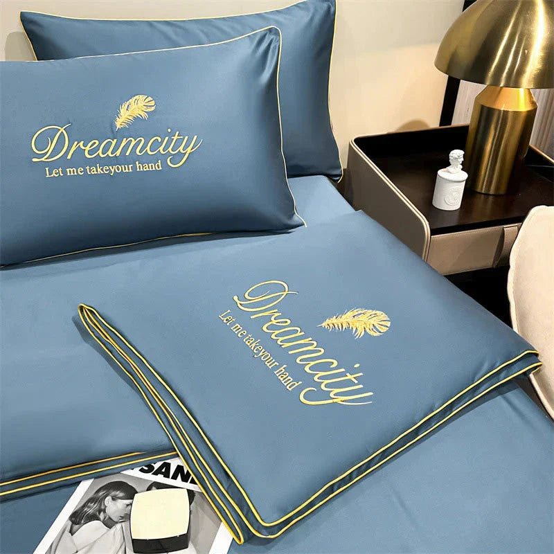 Conjunto de Cama de Seda Gelada Para o Verão